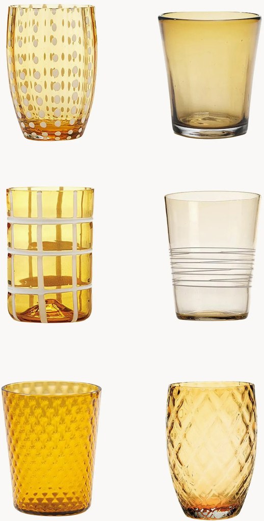Handgemaakte tumblers Melting Pot, 6-delig