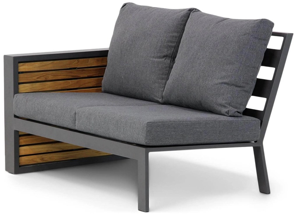 Hoek loungeset 6 personen Aluminium/teak Grijs Lifestyle Garden Furniture Verona/Marietta