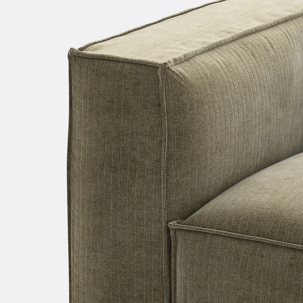 3-zits modulaire unit en vintage corduroy poef Seven