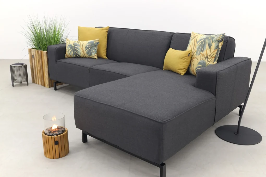 Boavista Sunbrella loungebank chaise longue - Sooty - 2-delig - links
