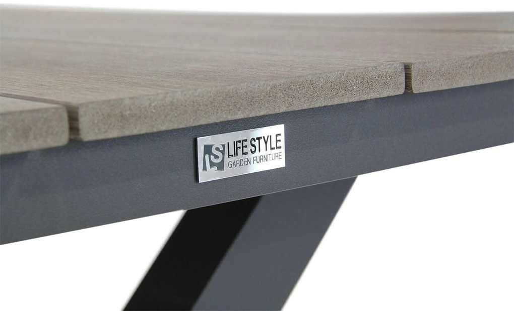 Tuinset 4 personen 180 cm Aluminium/Textileen /Aluminium/textileen Grijs Presto Tarenta/Forest
