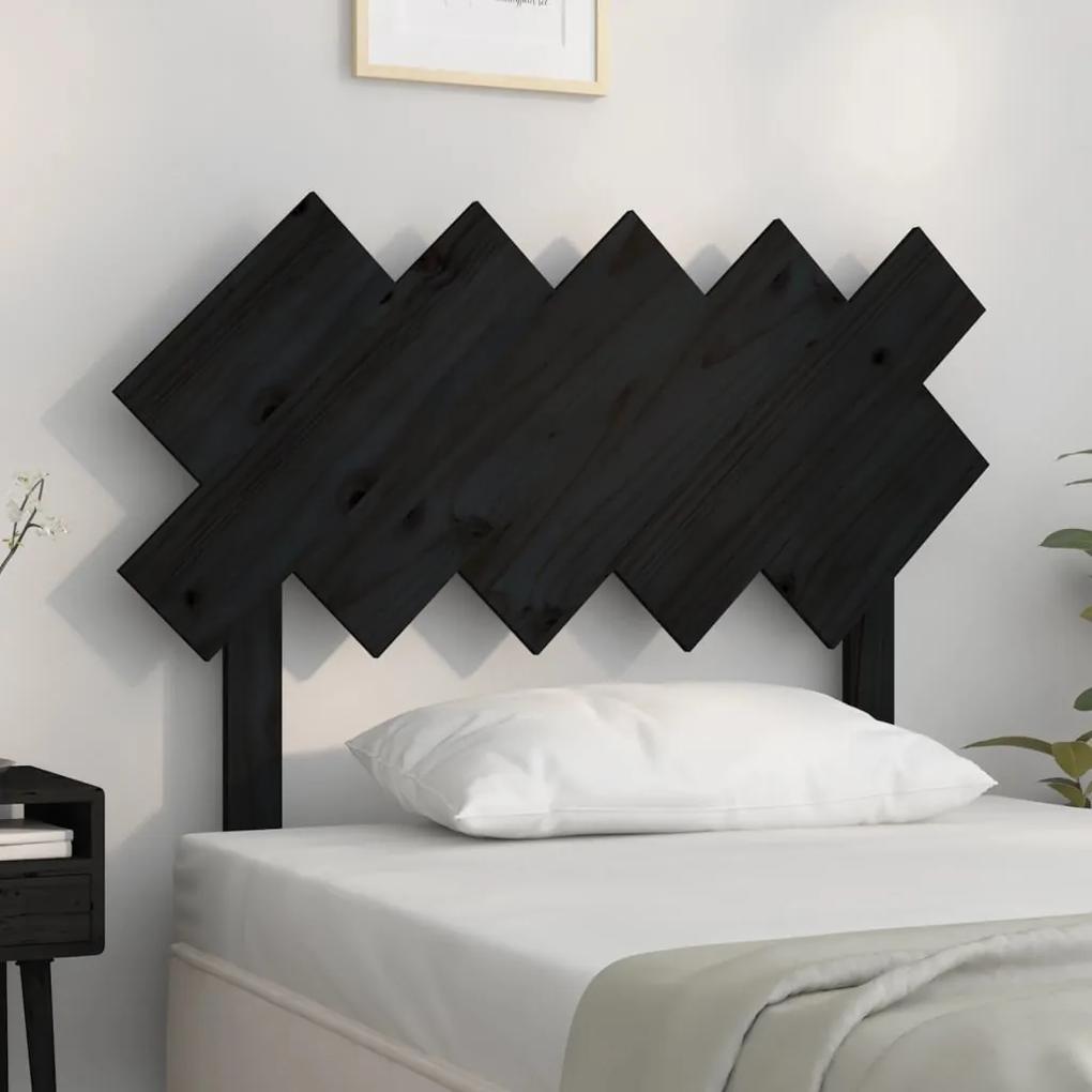vidaXL Hoofdbord 104x3x80,5 cm massief grenenhout zwart