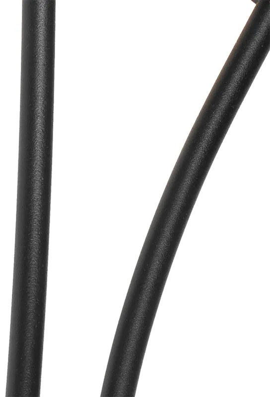 Moderne wandlamp zwart 2-lichts met smoke glas - Athens