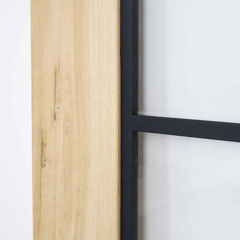 Houten Schuifdeur -  Met Glas (onbehandeld) - Zwart - Incl. Rails