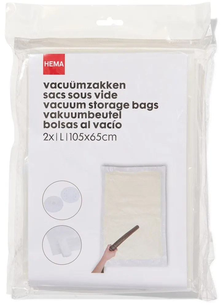 HEMA Vacuümzakken Large 105x65 - 2 Stuks (transparant)