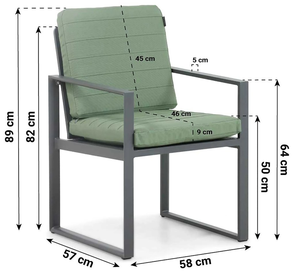 Tuinstoel Aluminium Grijs-antraciet Lifestyle Garden Furniture Nuno