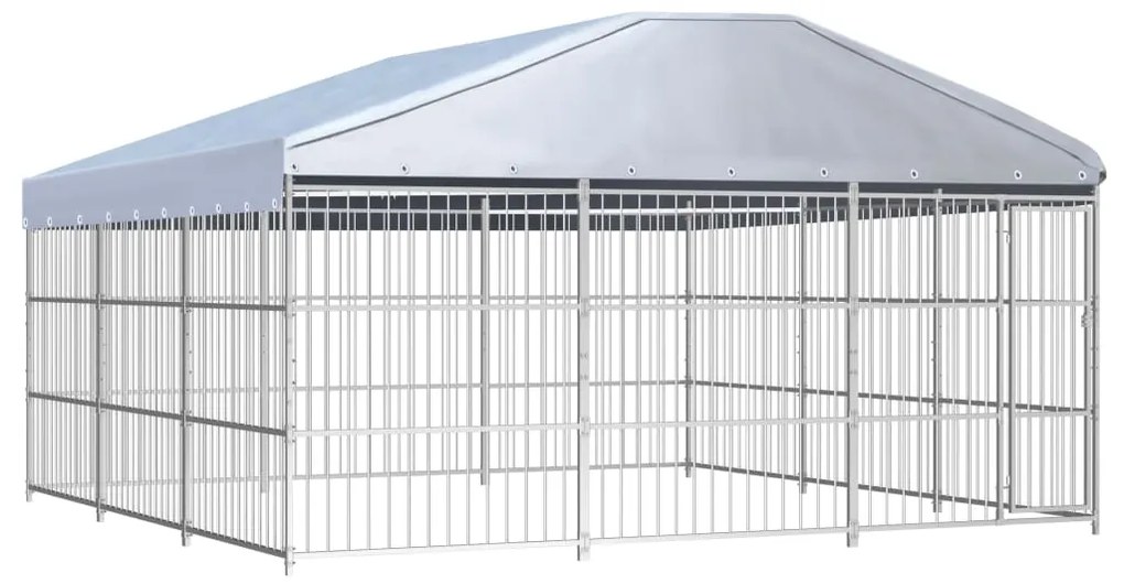 vidaXL Hondenkennel voor buiten met dak 450x450x200 cm