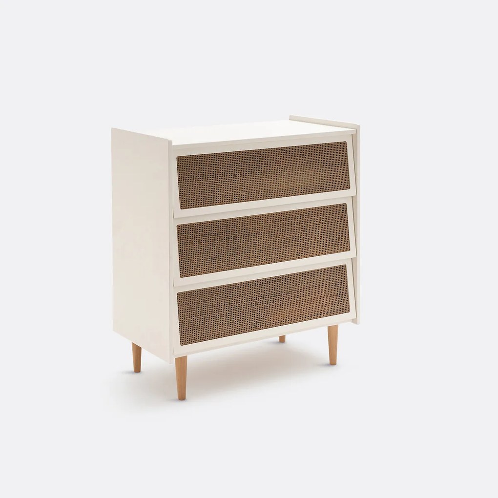 Rieten ladekast met 3 lades, Kaya