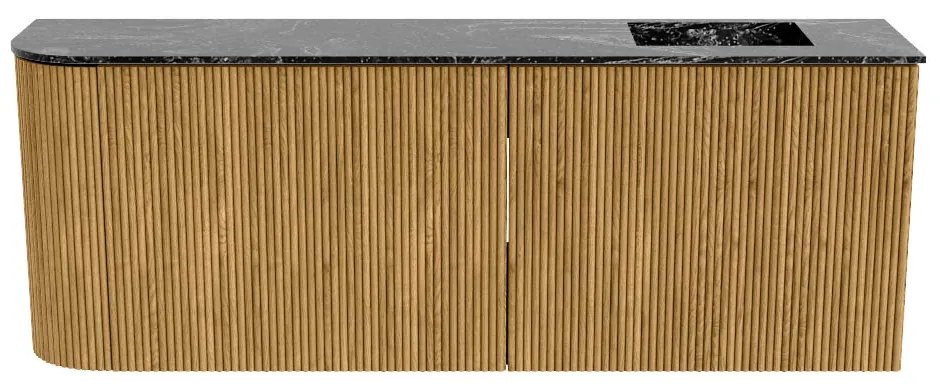 Mondiaz Joya DLux 110cm toiletmeubel ronding links oak met wastafel faye rechts 1 kraangat lava