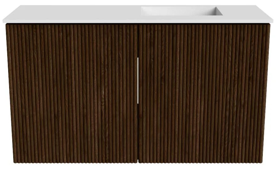Mondiaz Joya 70cm toiletmeubel walnut met wastafel faye rechts 1 kraangat talc