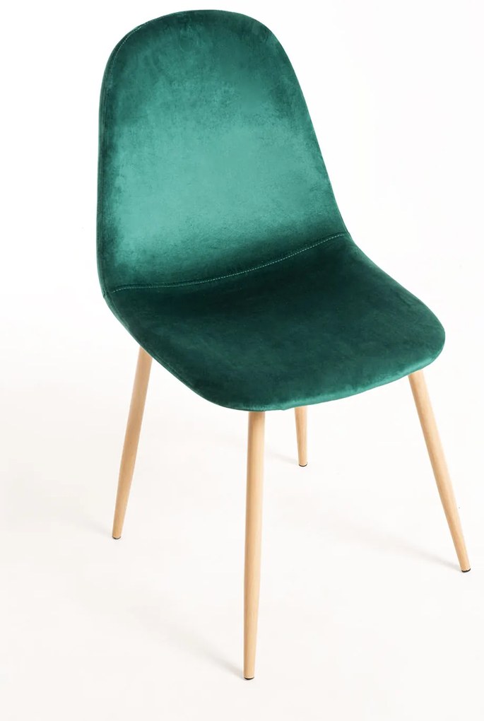 Set van 4 Teok Fluwelen Stoelen