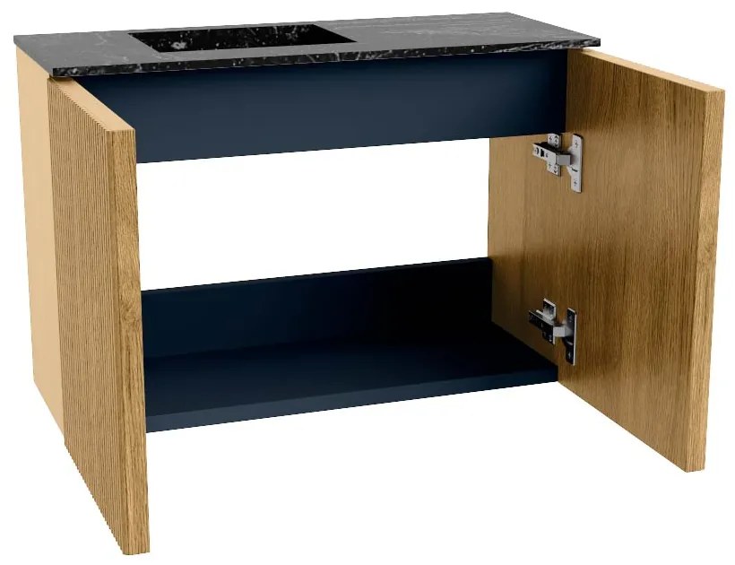 Mondiaz Joya DLux 60cm toiletmeubel oak met wastafel faye links 1 kraangat lava