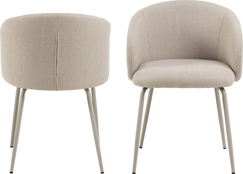 CLARA Beige (Basel 24 stof)/beige poten - MODERNE GESTOFFEERDE KUIPSTOEL VOOR WOONKAMER/EETKAMER/KANTOOR LOFT