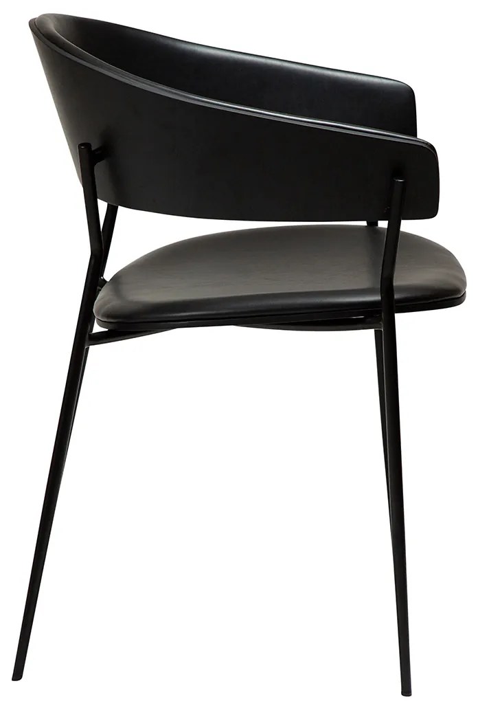 Dan-Form Crib Eetkamerstoel Gebogen Essenhout Zwart