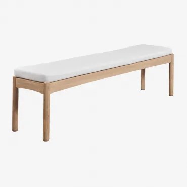 Tuinbank 180 Cm Van Acaciahout Karvia Lichte Acaciekleur & Stof Wit - Sklum