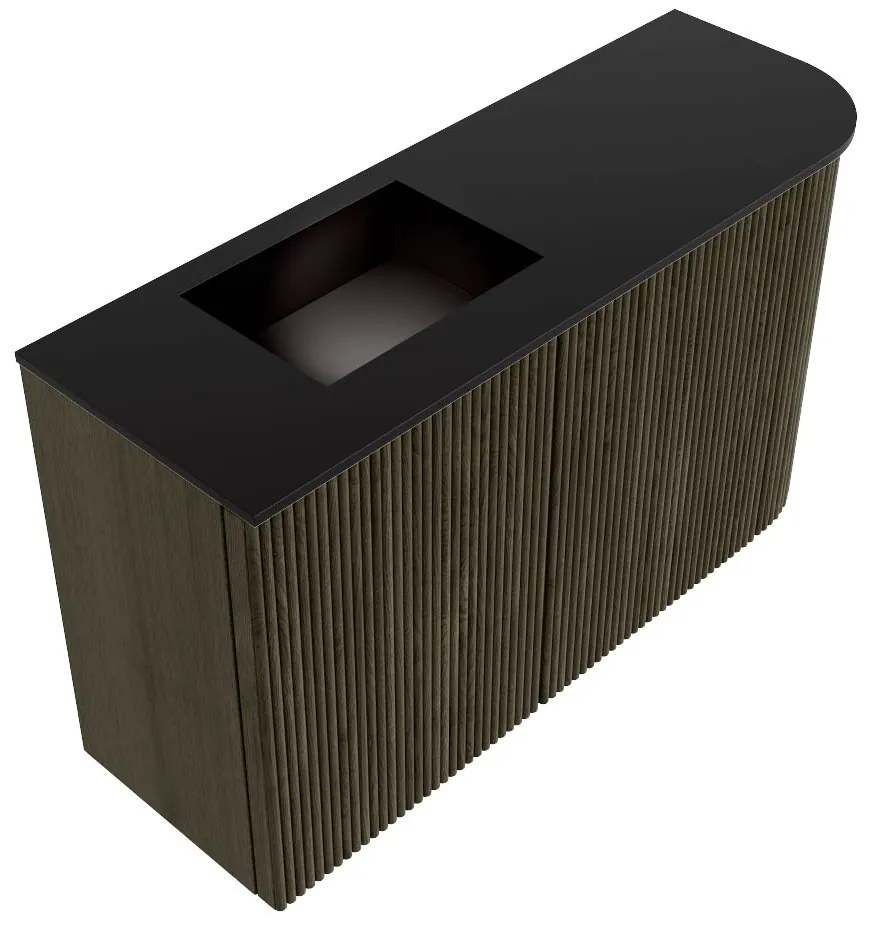 Mondiaz Joya 70cm toiletmeubel ronding rechts shadow met wastafel faye links zonder kraangat urban
