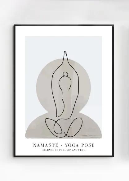 Poster Namaste – Gedrukt papier – Beige, Zwart, Wit & Grijs – 50×70 cm