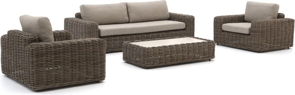 Stoel-bank loungeset Intenso  | 5 personen | Loungeset Beige | Aluminium | Kees Smit Tuinmeubelen