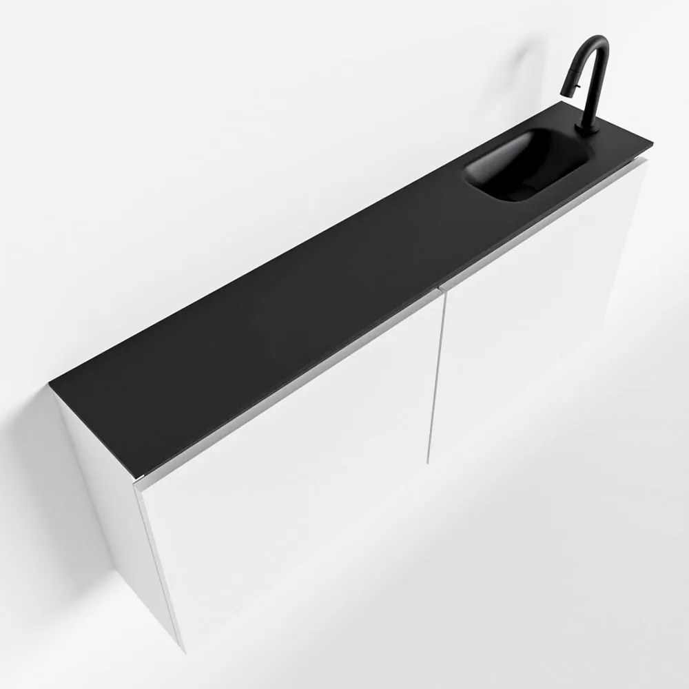 Mondiaz Ture 120cm toiletmeubel talc met wastafel urban rechts 1 kraangat