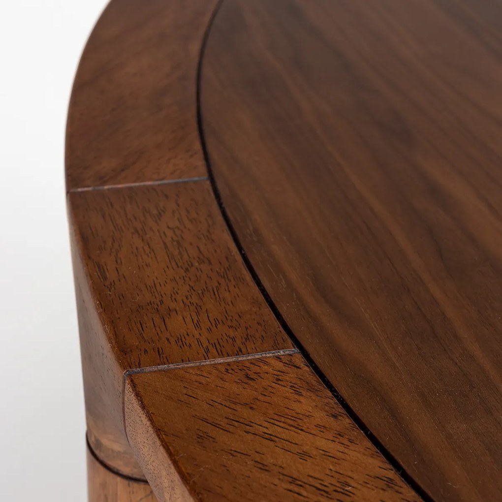 Zuiver Storm Walnut Ronde Eettafel Walnoot - 128 X 128cm.