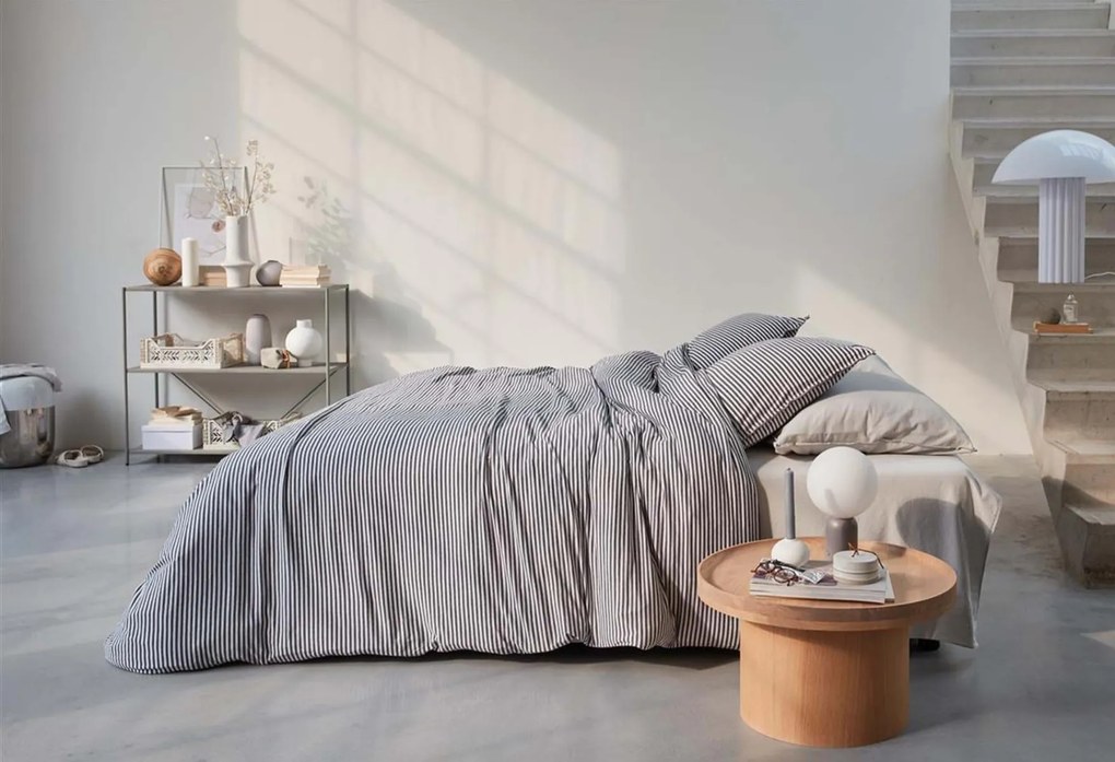 vtwonen Comfy Stripe Dekbedovertrek Grey – Bij Swiss Sense