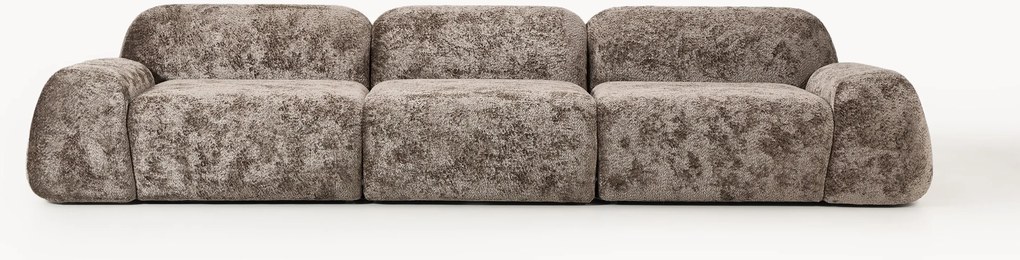 Modulaire bank Wolke (4-zits) van teddy-bouclé