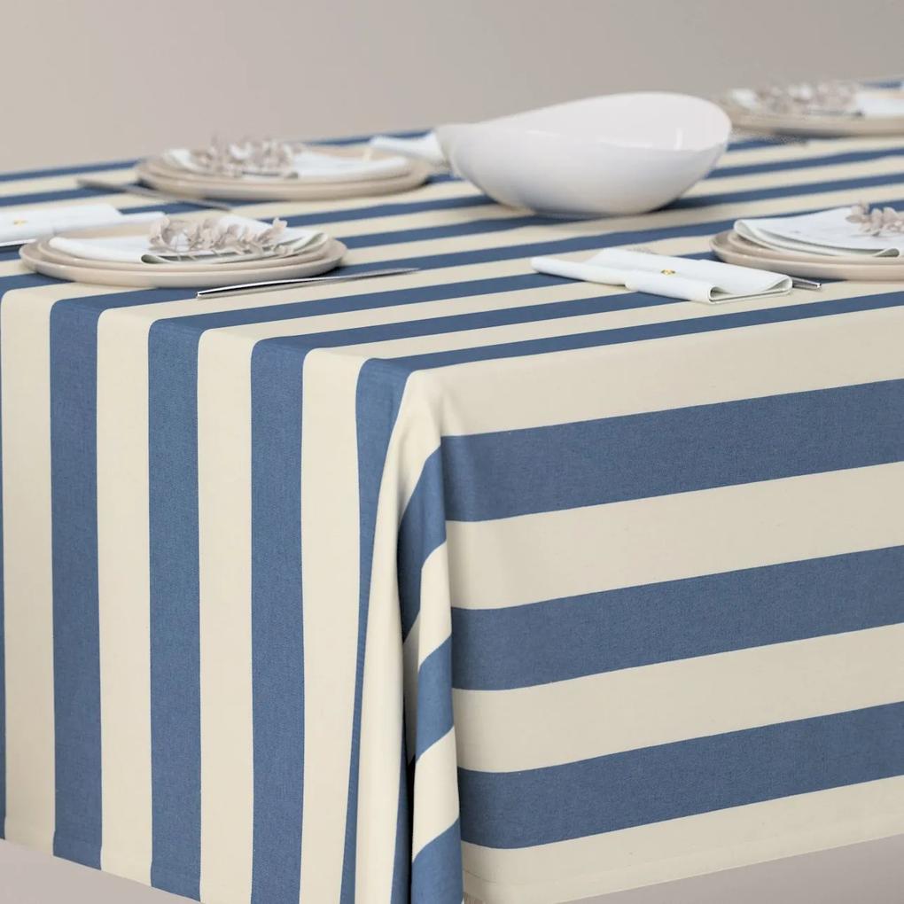 Dekoria Rechthoekig tafelkleed, blauw-wit, 130 x 130 cm