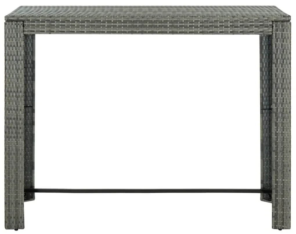 vidaXL Tuinbartafel 140,5x60,5x110,5 cm poly rattan grijs