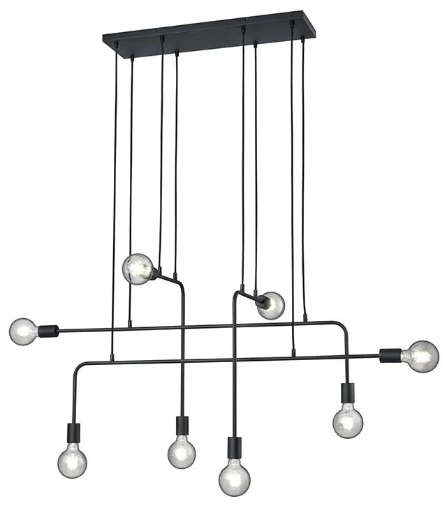 Eettafel / Eetkamer Moderne hanglamp zwart 8-lichts - Tibo Modern E27 Binnenverlichting Lamp