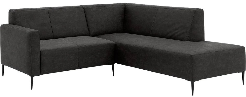 Goossens  Key West antraciet, micro leer, 2-zits, modern design met ligelement rechts