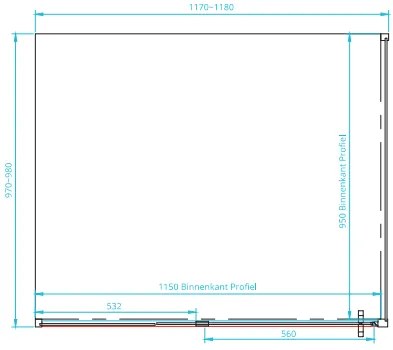 van Rijn ST04 douchecabine mat zwart 120x100cm