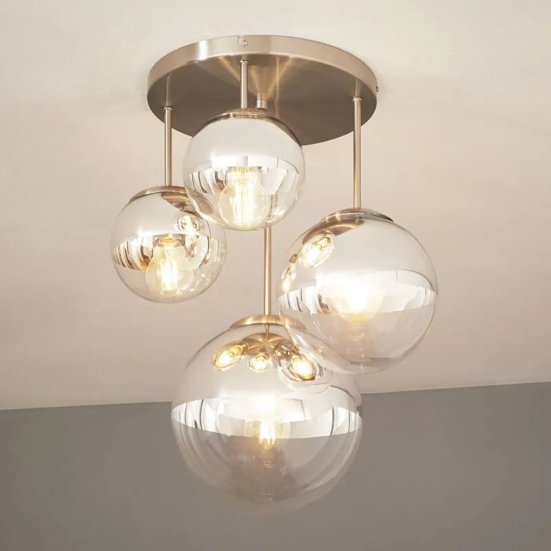 Plafondlamp Ravena met bollen, vier lampen - lampen-24