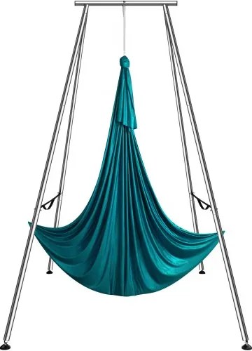 VEVOR Aerial Yoga Hangmat met Yogaframe 6 x 2,6 m, Groene Yoga Schommel Air Flying, Yoga Schommel Hangmat Schommel, Max. Draagvermogen 250 kg, Inclusief Yogasokken en Voetkussentjes, Anti-zwaartekrachtoefeningen