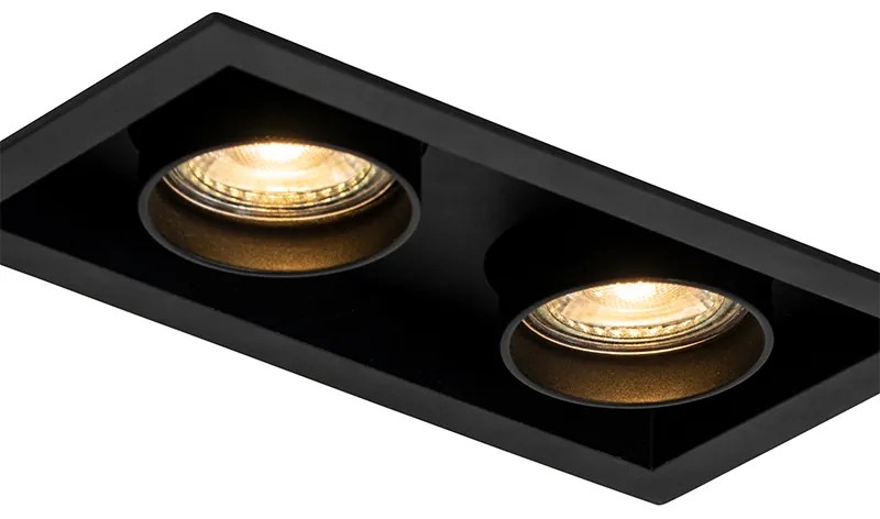 Set van 6 Moderne inbouwspot zwart verstelbaar 2-lichts - Roof