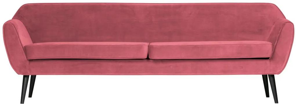 Woood Rocco xl sofa 230 cm fluweel pink - Katoen polyester - Velvet - Woood - Velours Fluweel