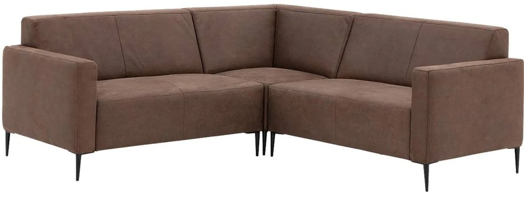 Goossens Key West bruin, micro leer, 2-zits, modern design