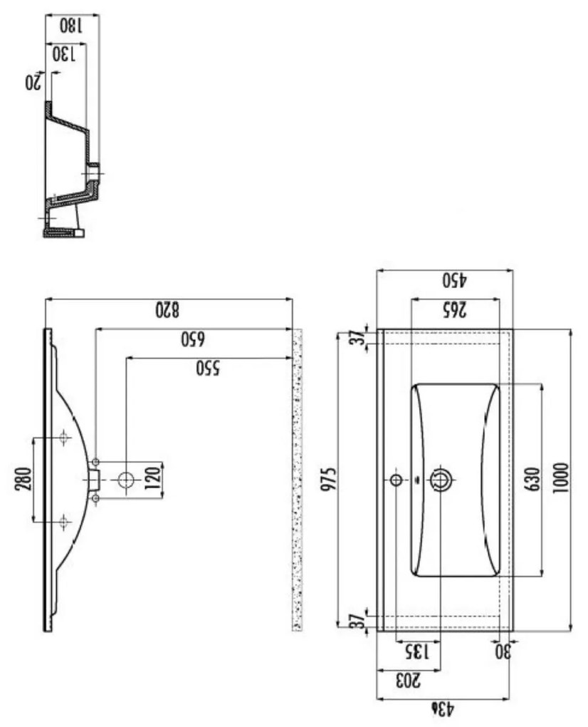 Sanicare Q6 badkamermeubel met 3 laden 100 cm schots-eiken