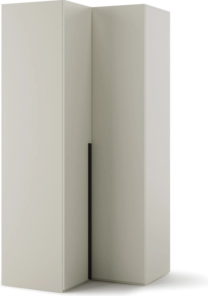 Hoekkledingkast Evareve 100, Lichtbruin, 216x100x100cm, 108 kg, Kledingkast deuren: Met scharnieren