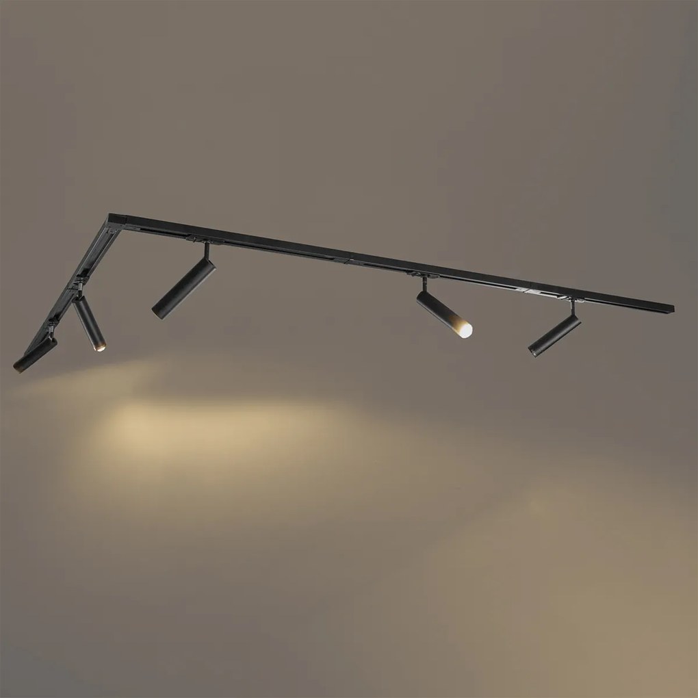 Modern railsysteem met 5 spots zwart 1-fase - Iconic Ivy