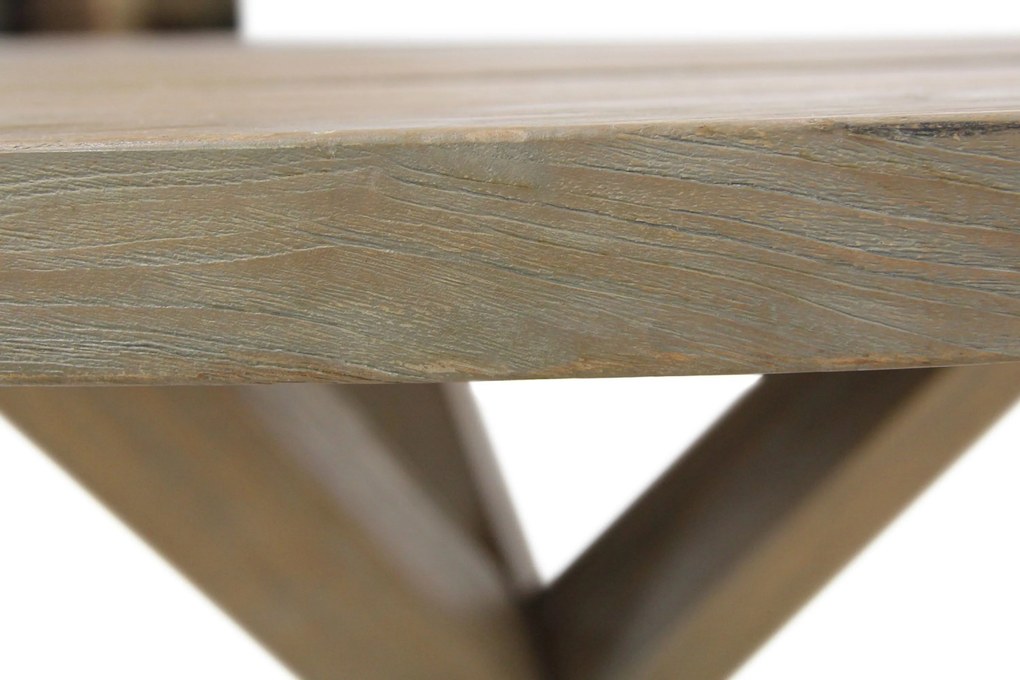 Tuinset Ronde Tuintafel 6 personen 160 cm Kunststof Oranje Domani Furniture Alba/Sand