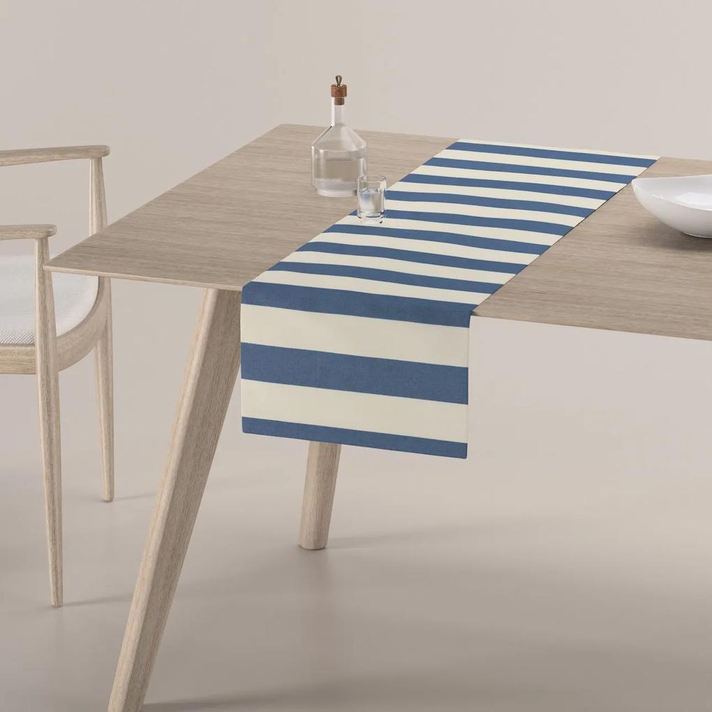 Dekoria Rechthoekige tafelloper, blauw-wit, 40 x 130 cm