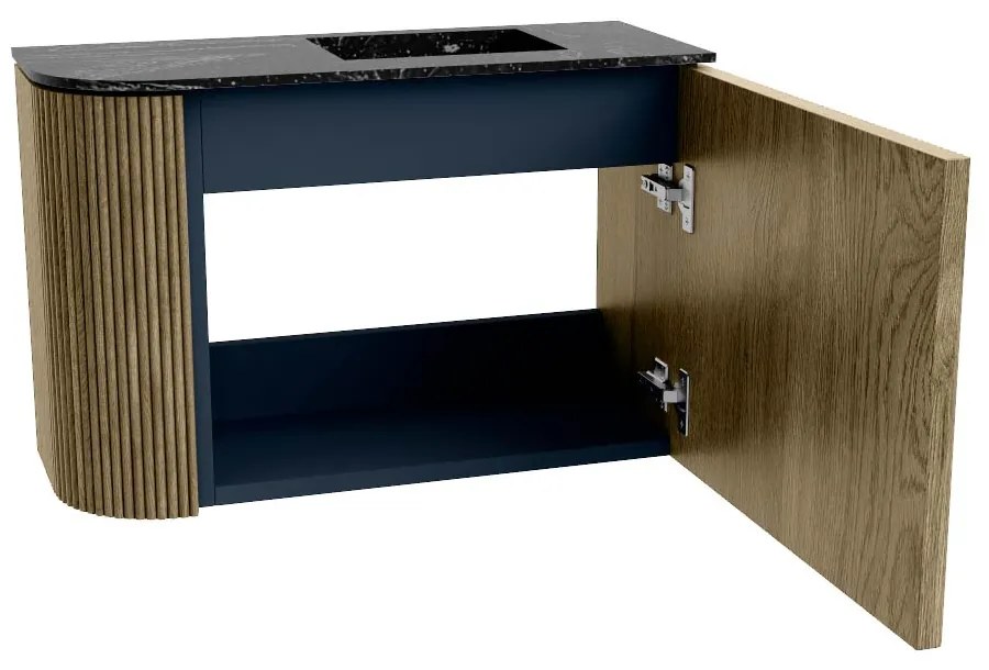 Mondiaz Joya DLux 60cm toiletmeubel ronding links dusk met wastafel faye rechts zonder kraangat lava