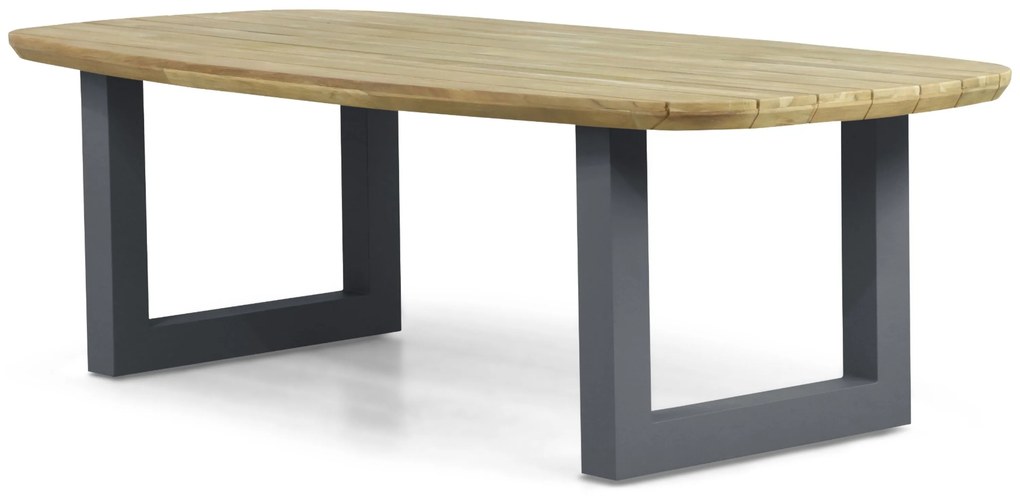 Dining Tuintafel rechthoekig 240 x 100 cm Aluminium/Teak Grijs Falcon/Talai