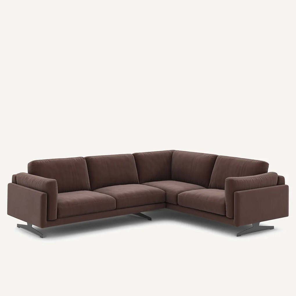 Hoekbank in fluweel linnen, César