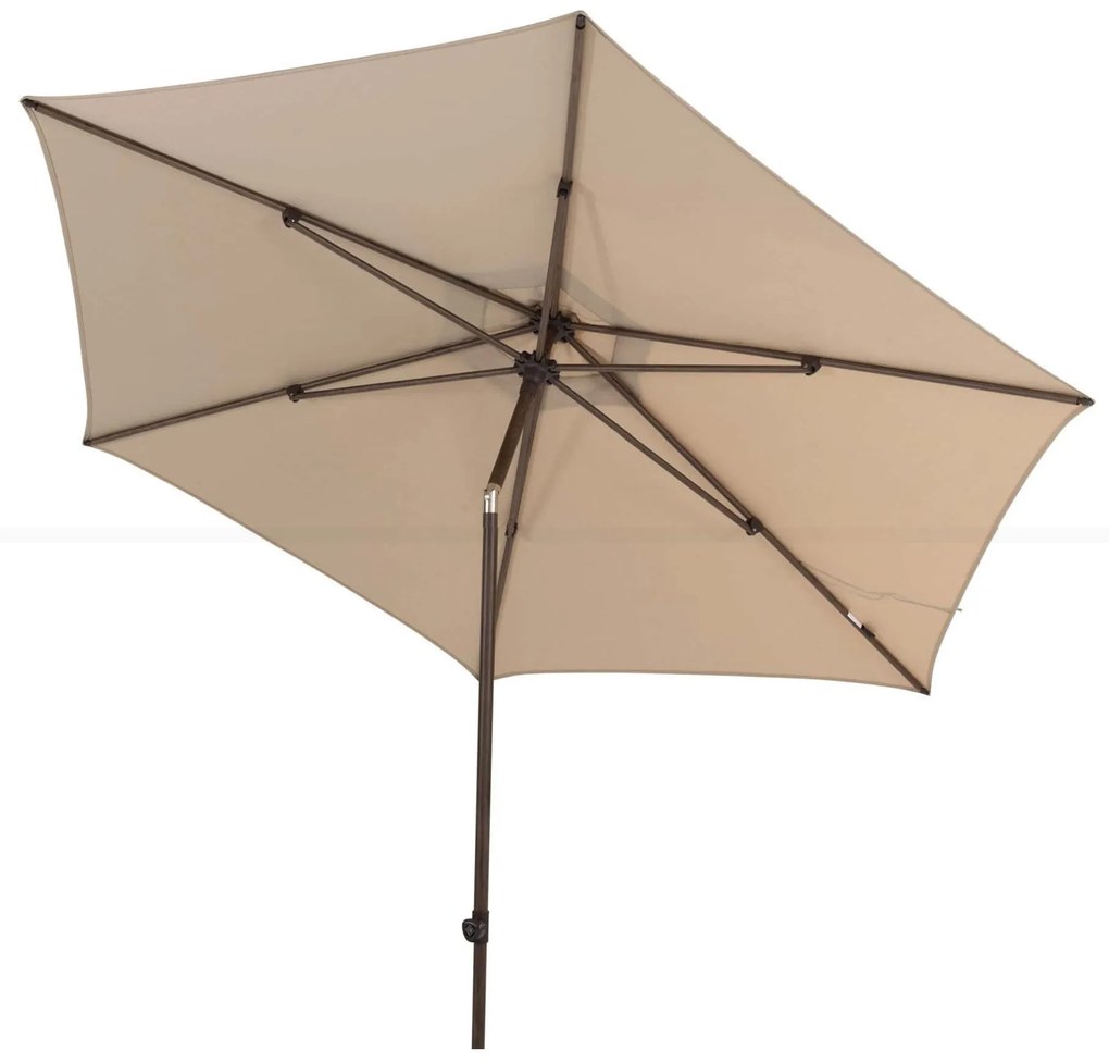 4 Seasons Outdoor Azzurro parasol met Wengé frame en Beach doek Ø 300 cm  Parasol    beige weerbestendig