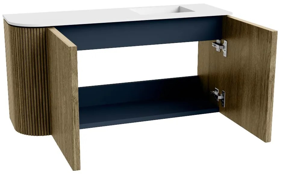 Mondiaz Joya 80cm toiletmeubel ronding links dusk met wastafel faye rechts 1 kraangat talc