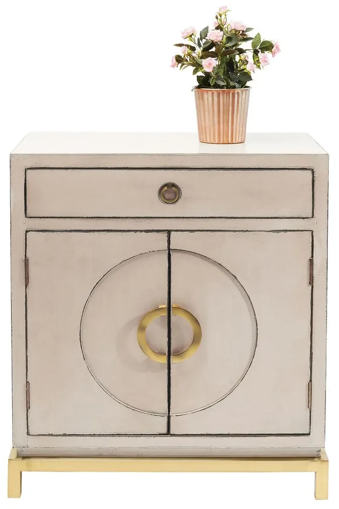 Kare Design Disk Roze Dressoir Met Goud - 76x45x86cm.