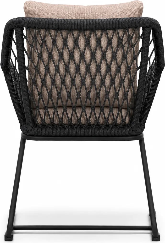 The Outsider Dining Tuinstoel Cannes – Olefin Rope - Zwart & Sand - The Outsider