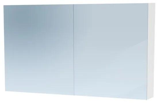 Saniclass Dual spiegelkast 120x70x15 indirecte LED verlichting 2 deuren mat wit 7775