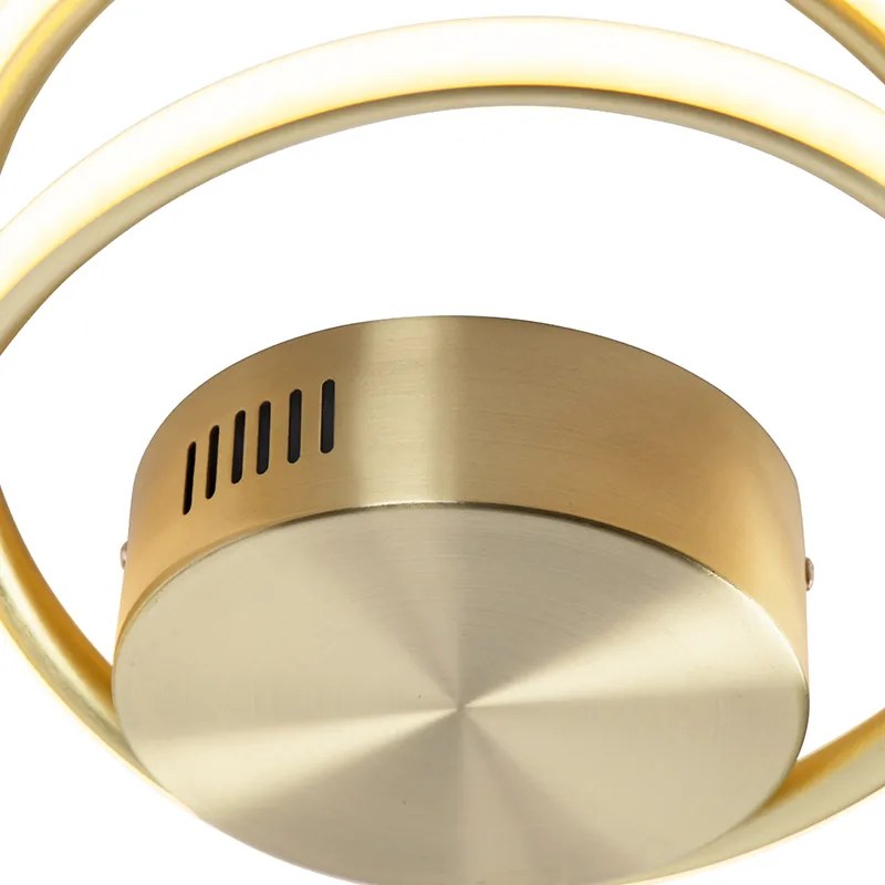 Design plafondlamp goud incl. LED 3 staps dimbaar - Rowan Modern, Design ovaal Binnenverlichting Lamp